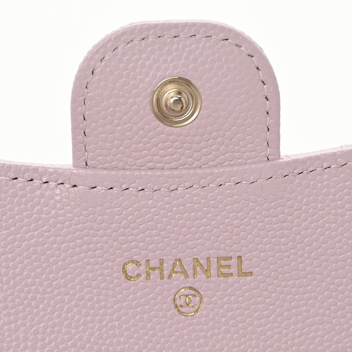 Caviar Quilted Large Gusset Flap Wallet Light Pink