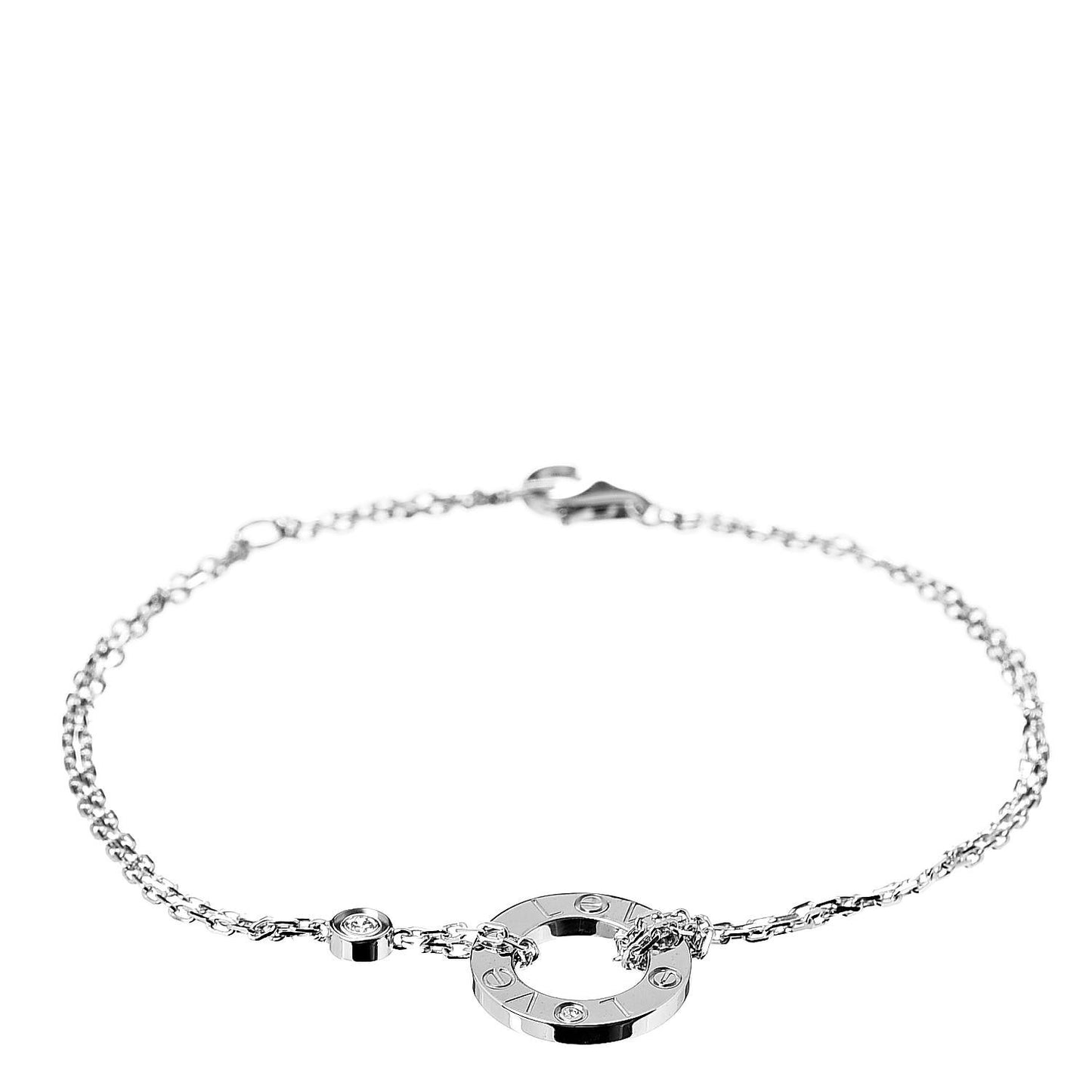 18K White Gold Diamond LOVE Bracelet