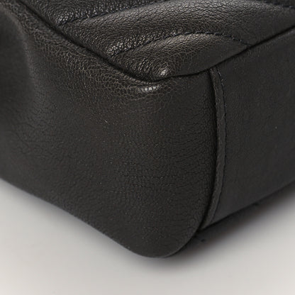 Saint Laurent Sheepskin Matelasse Chevron Monogram Medium College Bag Asphalt 8 of 9