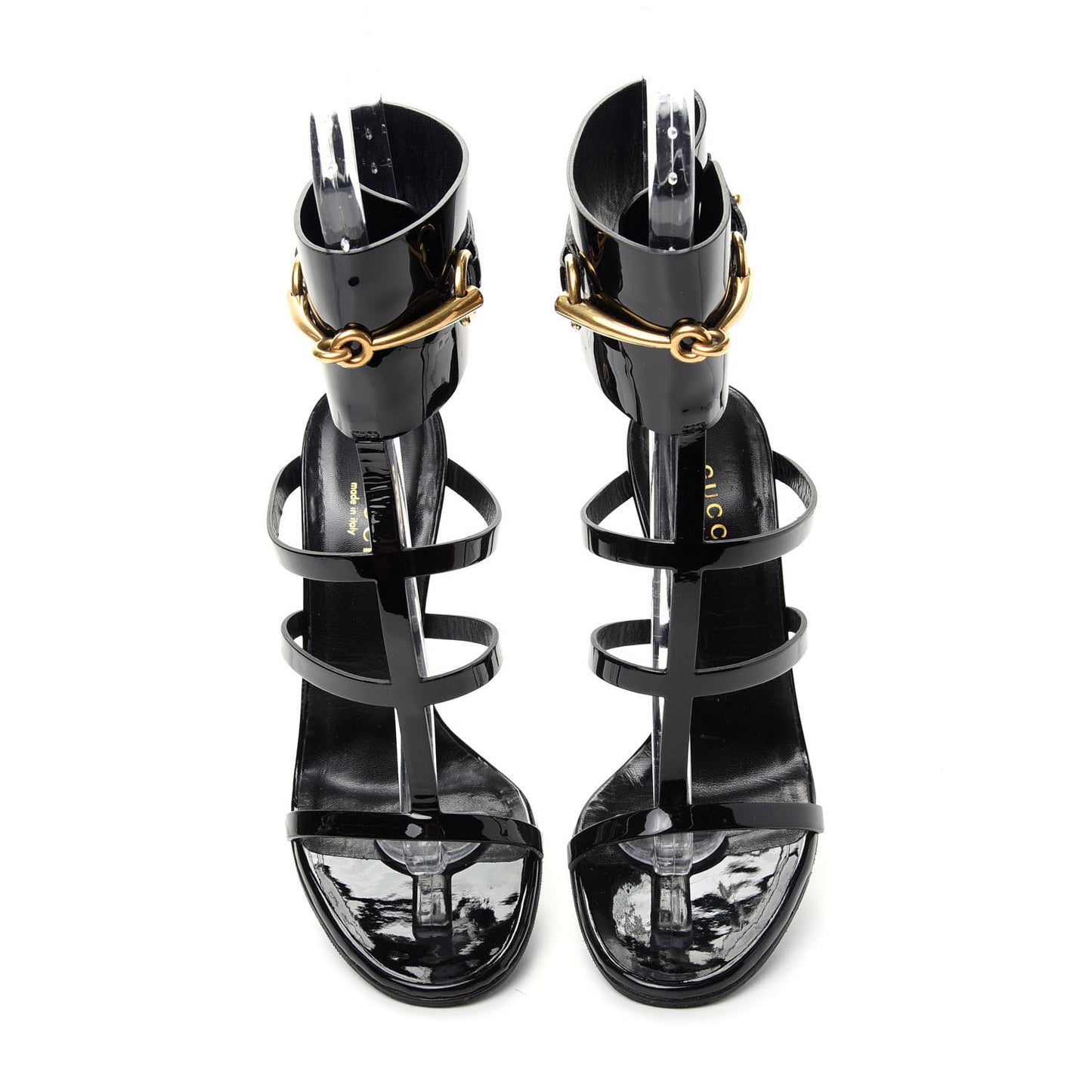 Vernice Crystal Ursula Ankle Wrap Caged Sandals 36.5 Black