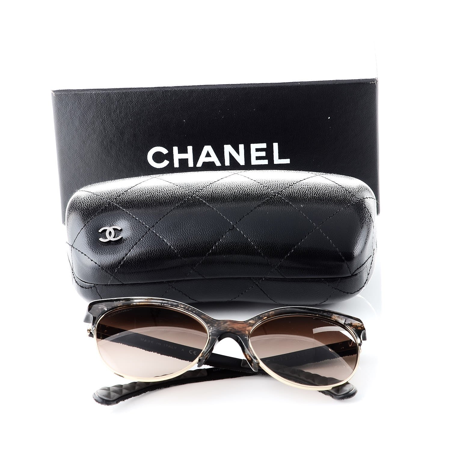Chanel Denim Quilted Pantos Spring Sunglasses 5342 Brown 7 of 7