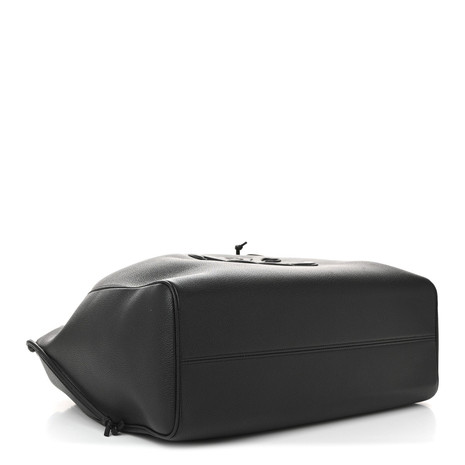 Celine Calfskin Cuir Triomphe Cabas Drawstring Black 4 of 9
