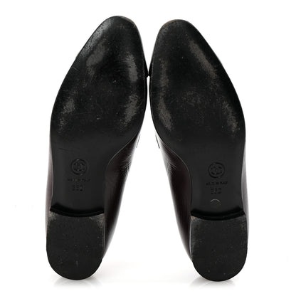 Chanel Crackled Goatskin Lambskin Cap Toe CC Charm Loafers 36 Dark Burgundy Navy 6 of 9
