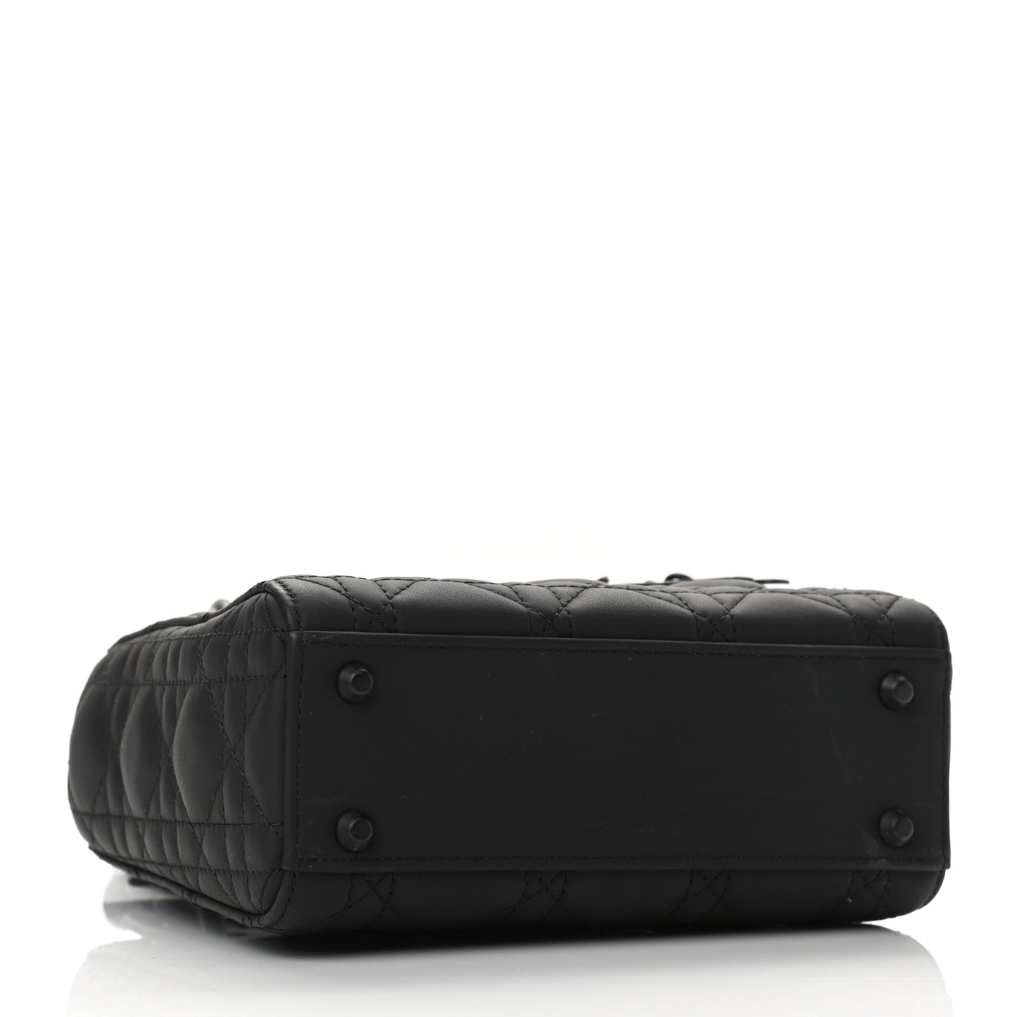 Ultra Matte Calfskin Cannage Mini Lady Dior Black