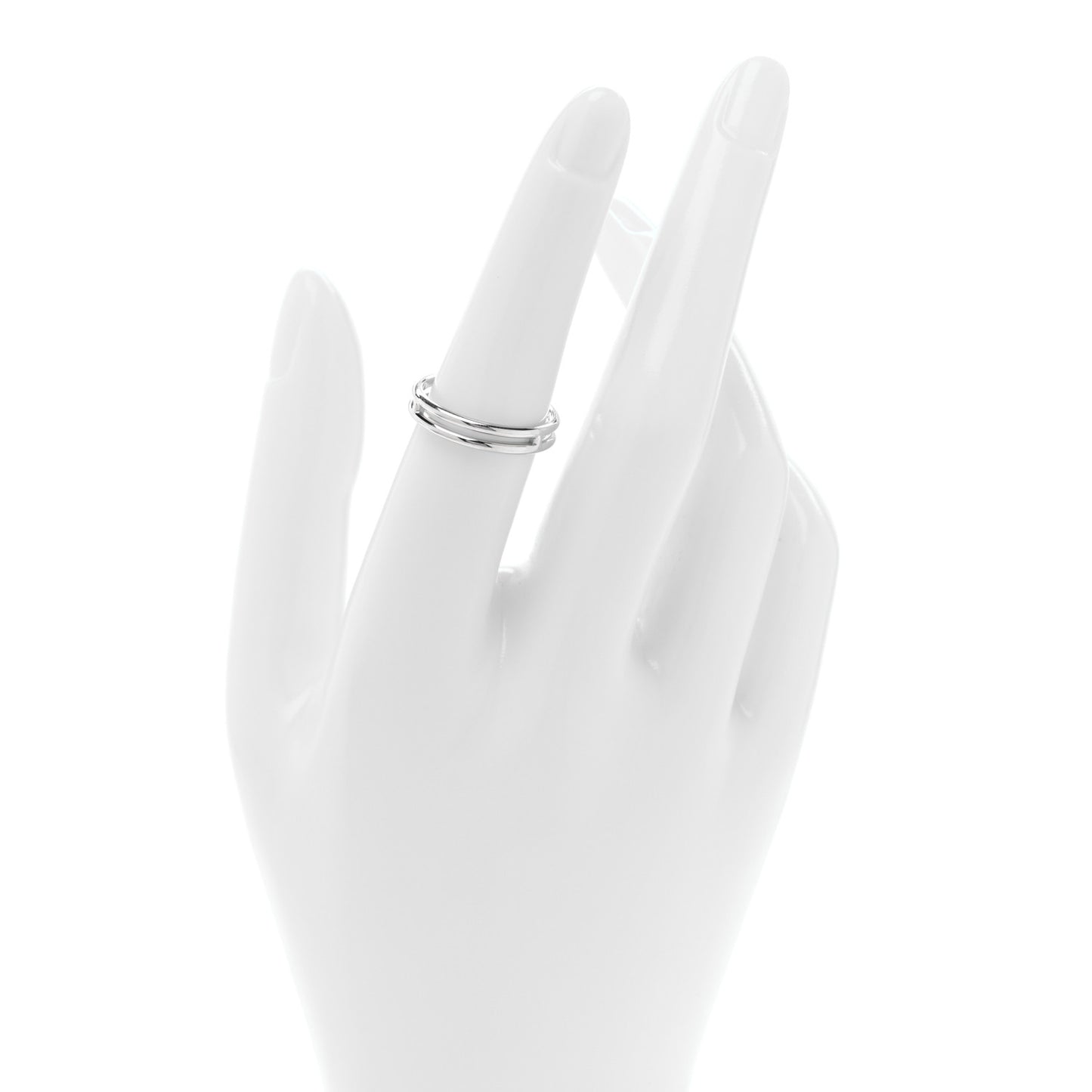 18K White Gold Ariane Wedding Band Ring 53 6.5