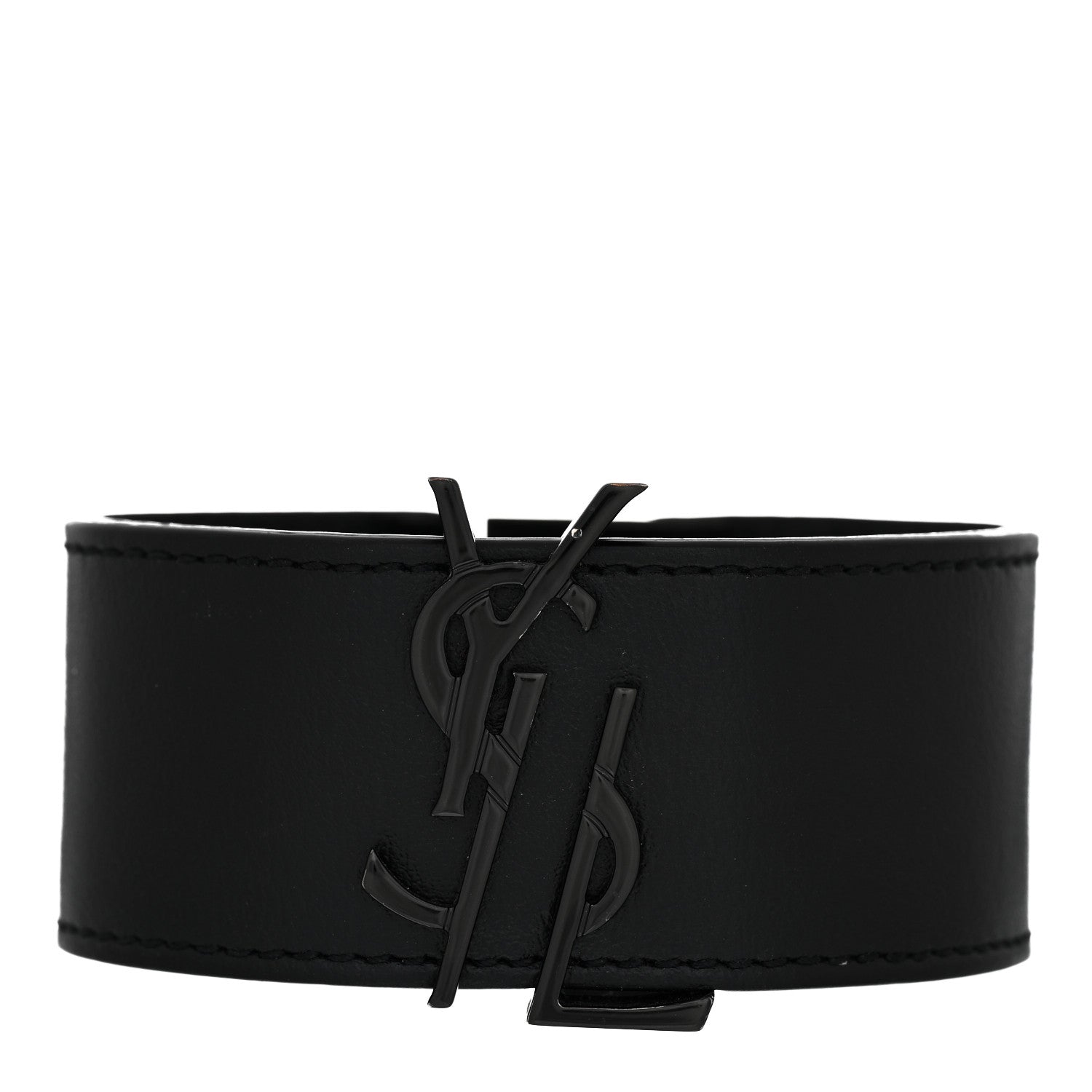 Saint Laurent Calfskin Monogram Bracelet Black 1 of 6