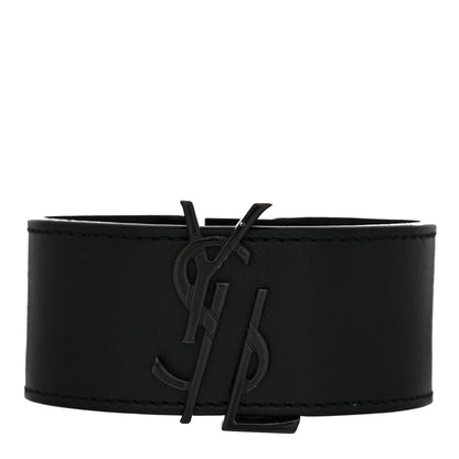 Saint Laurent Calfskin Monogram Bracelet Black 1 of 6