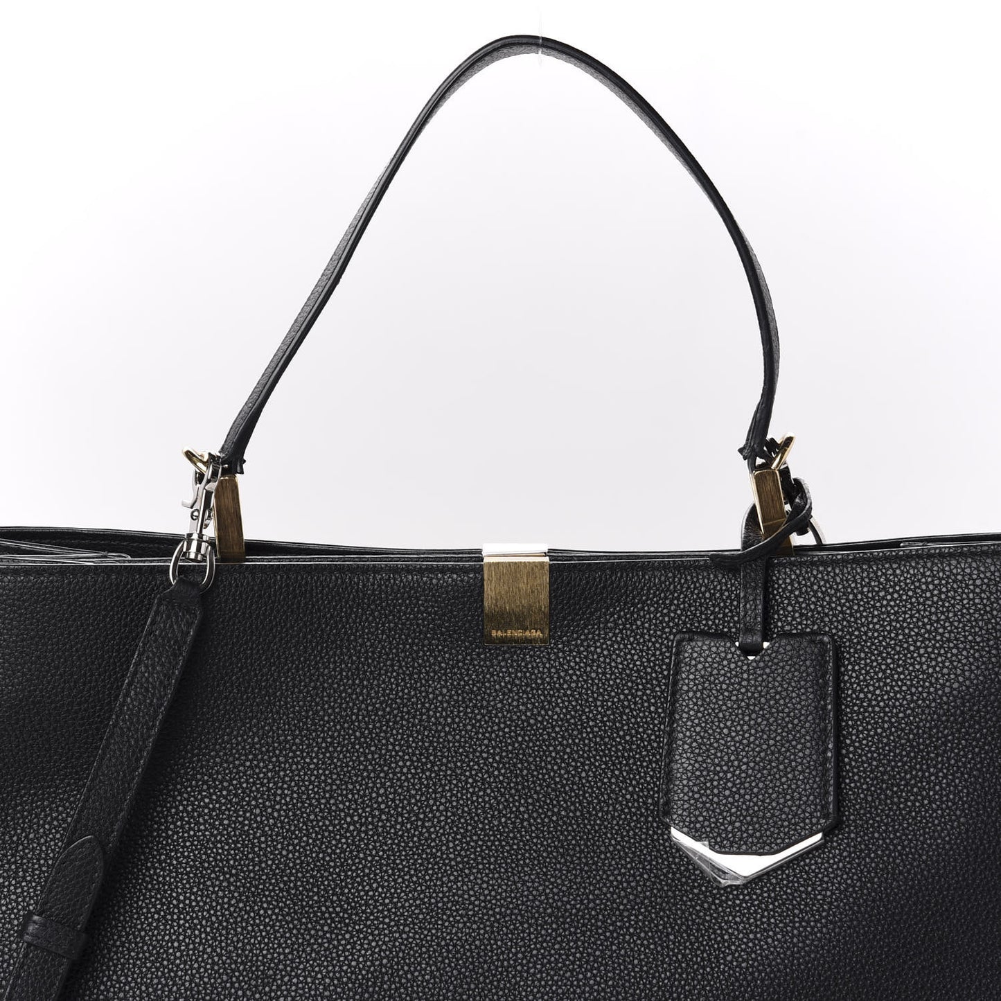 Calfskin Le Dix Soft Cabas M Shoulder Bag Black