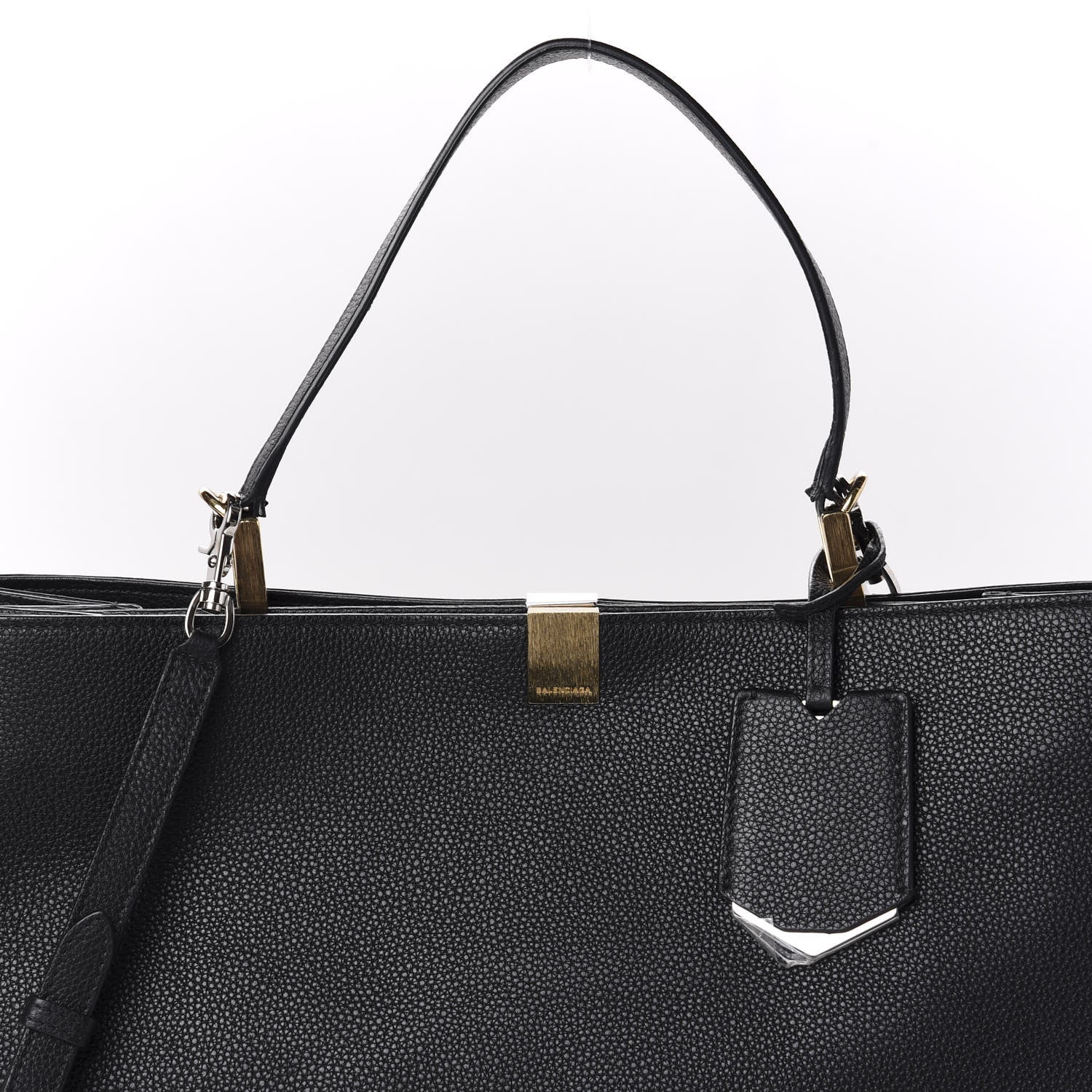 Balenciaga Calfskin Le Dix Soft Cabas M Shoulder Bag Black 11 of 11