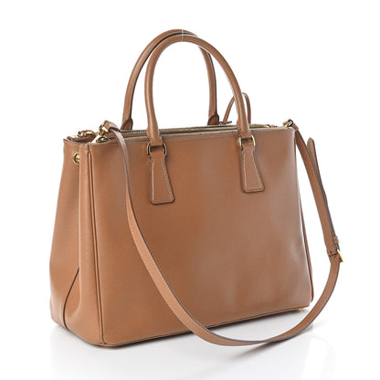 Prada Saffiano Medium Galleria Double Zip Tote Caramel 3 of 11
