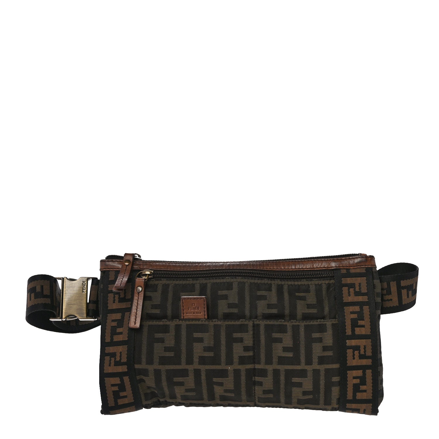 Fendi Zucca Vitello Patchwork Belt Bag Tobacco Sabbia 1 of 11