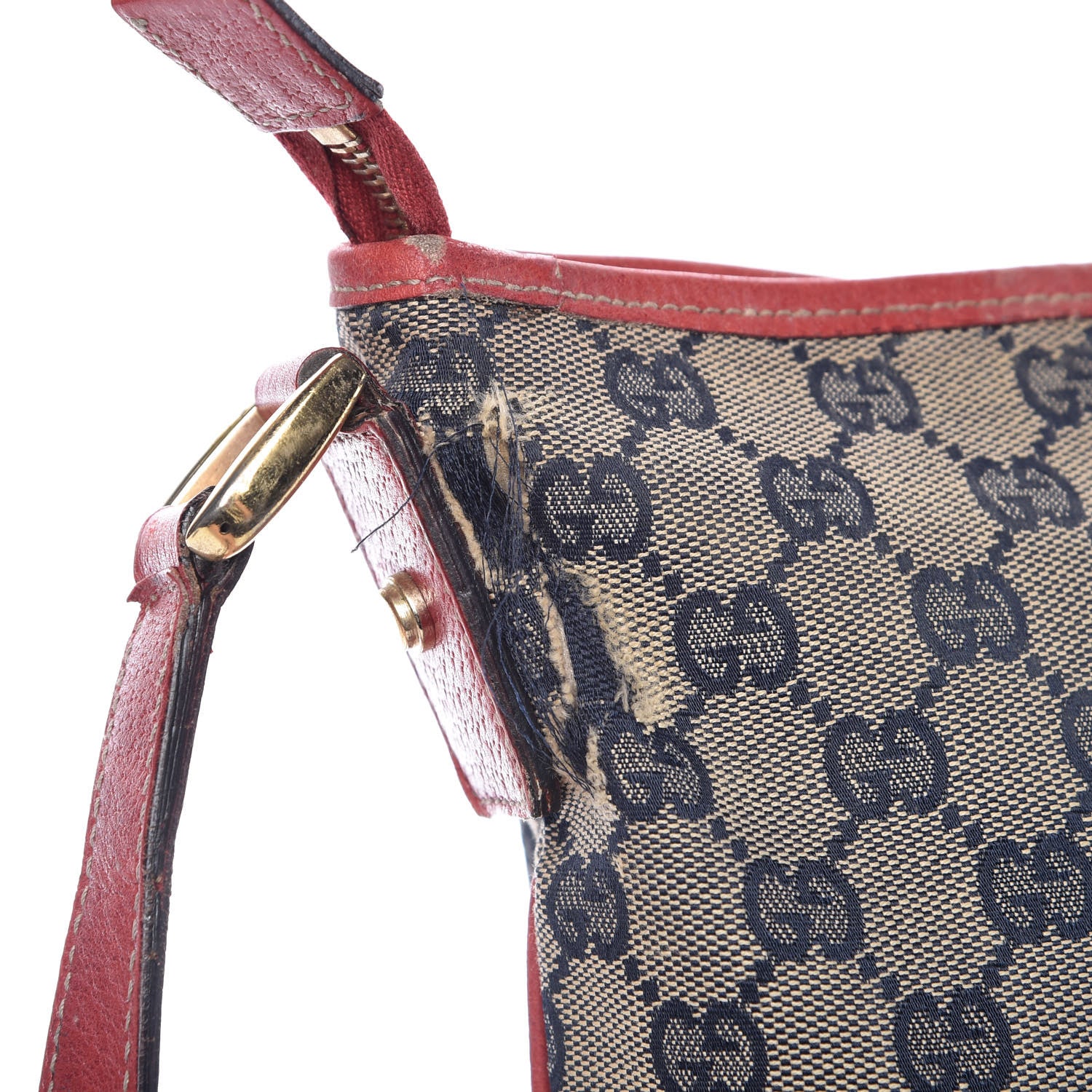 Gucci Monogram Abbey Messenger Bag Navy Red 9 of 14