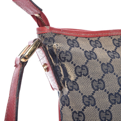 Gucci Monogram Abbey Messenger Bag Navy Red 9 of 14