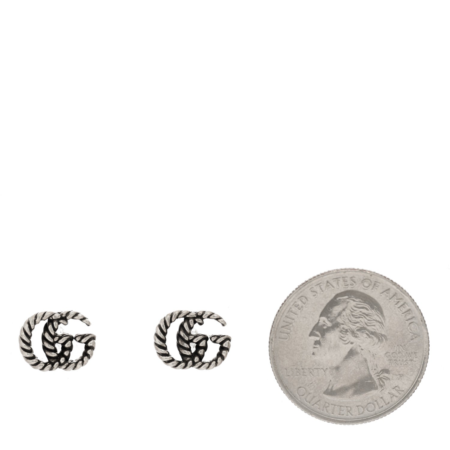 Gucci Sterling Silver Torchon Double G Earrings 2 of 5