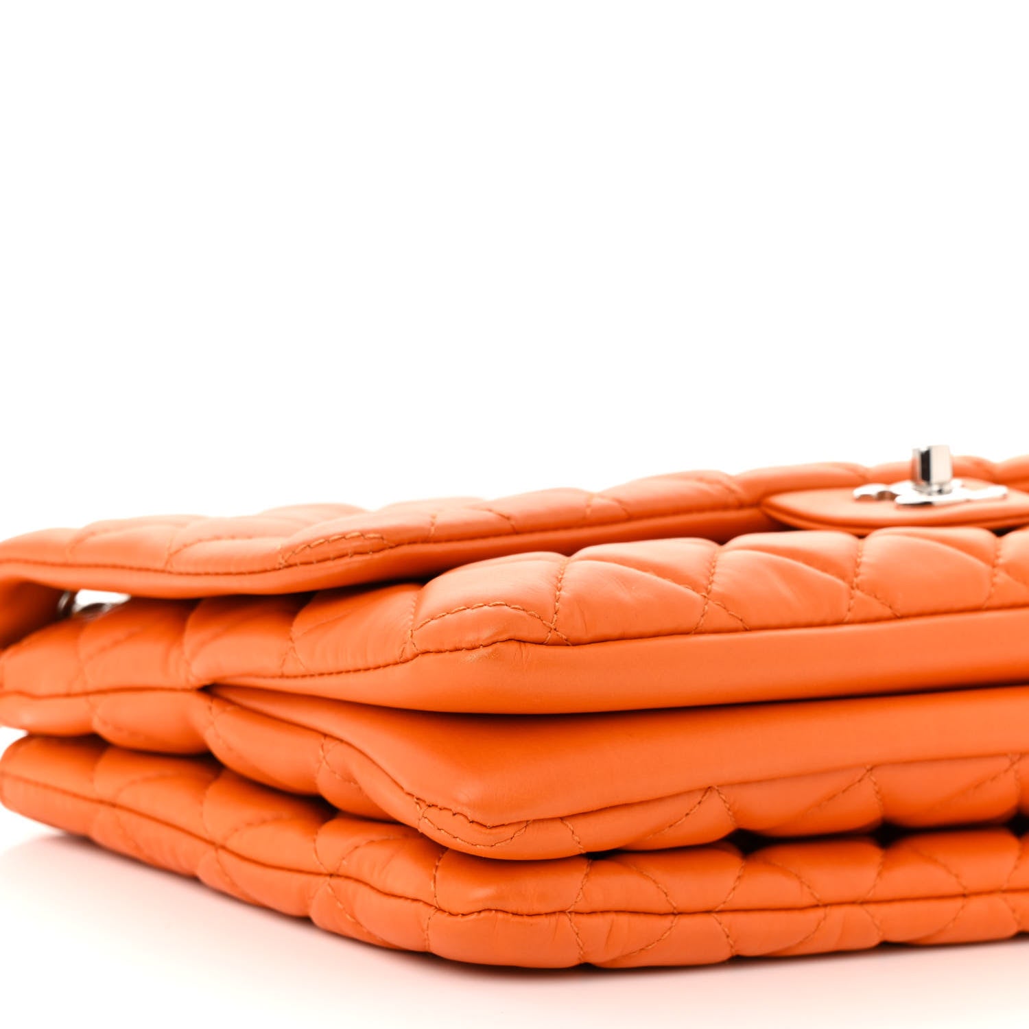 Chanel Lambskin Quilted Jumbo Chanel 3 Flap Orange 9 of 12