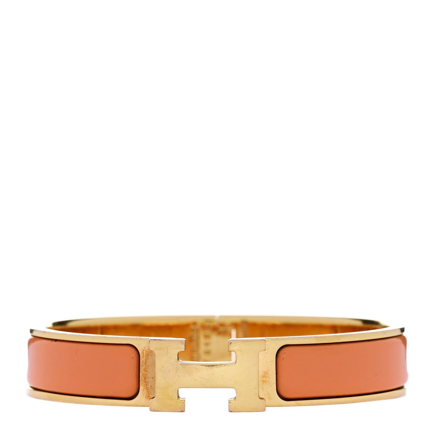 Enamel Narrow Clic Clac H Bracelet GM Peach Melba