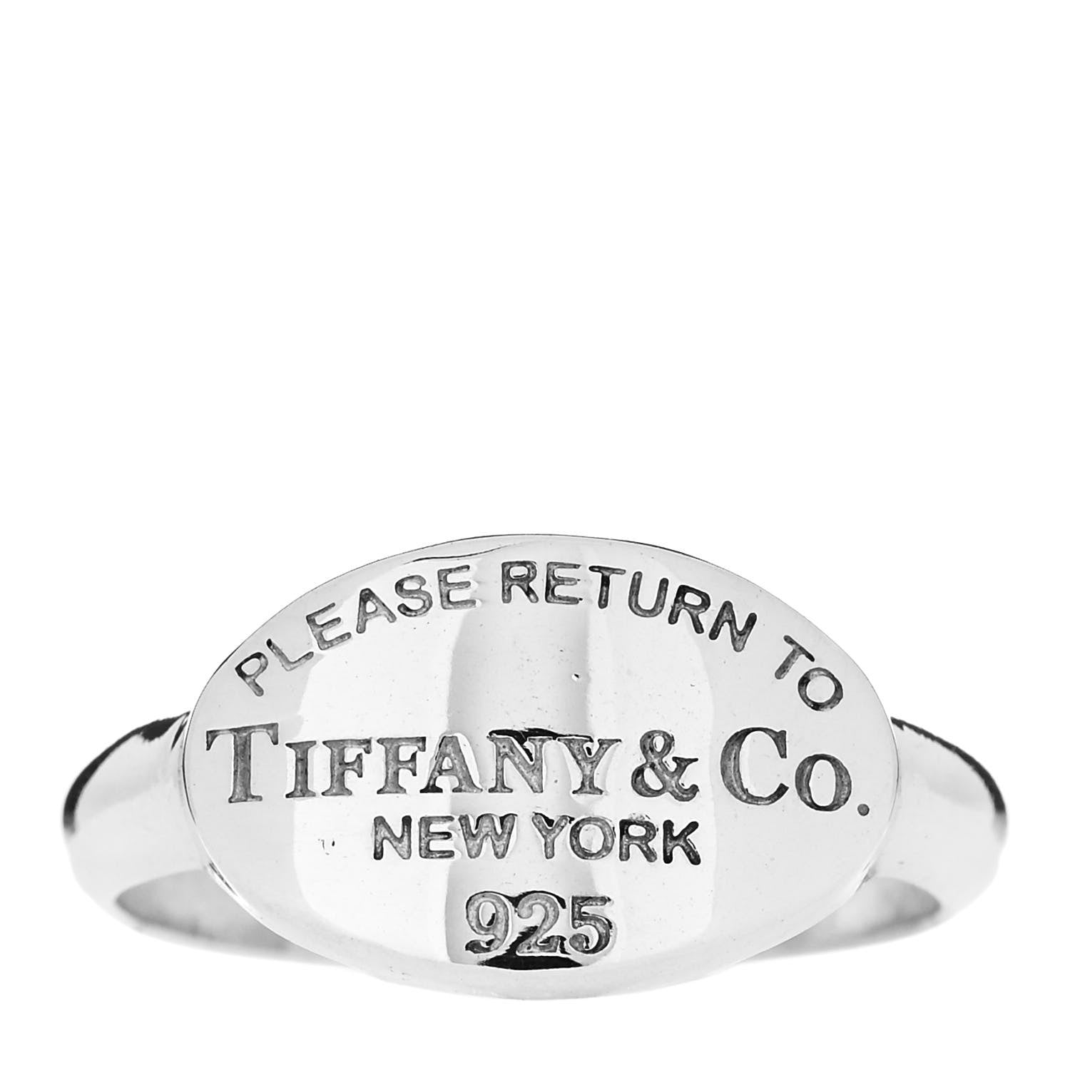 Tiffany Sterling Silver Return to Tiffany Oval Ring 53 6.5 1 of 5