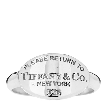 Tiffany Sterling Silver Return to Tiffany Oval Ring 53 6.5 1 of 5
