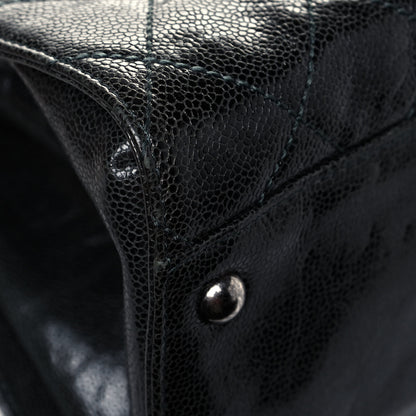 Chanel Crumpled Grained Calfskin Quilted CC Crave Tote Black 11 of 15