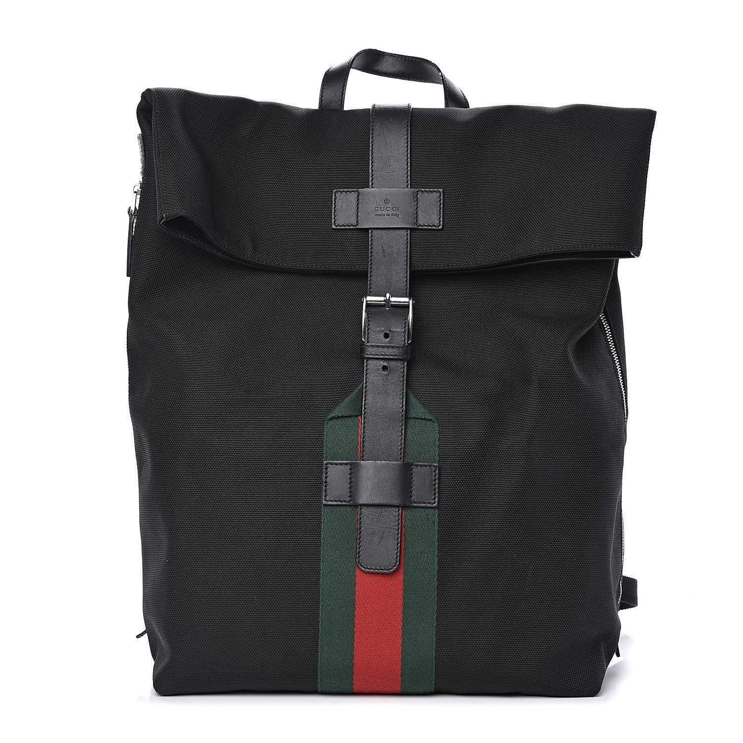 Gucci Techno Canvas Web Single Buckle Backpack Black 1 of 14