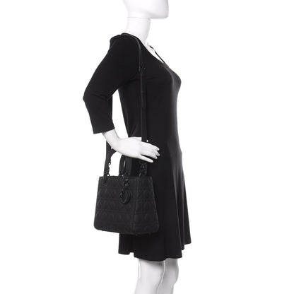 Christian Dior Ultra Matte Calfskin Cannage Medium Lady Dior Black 2 of 10