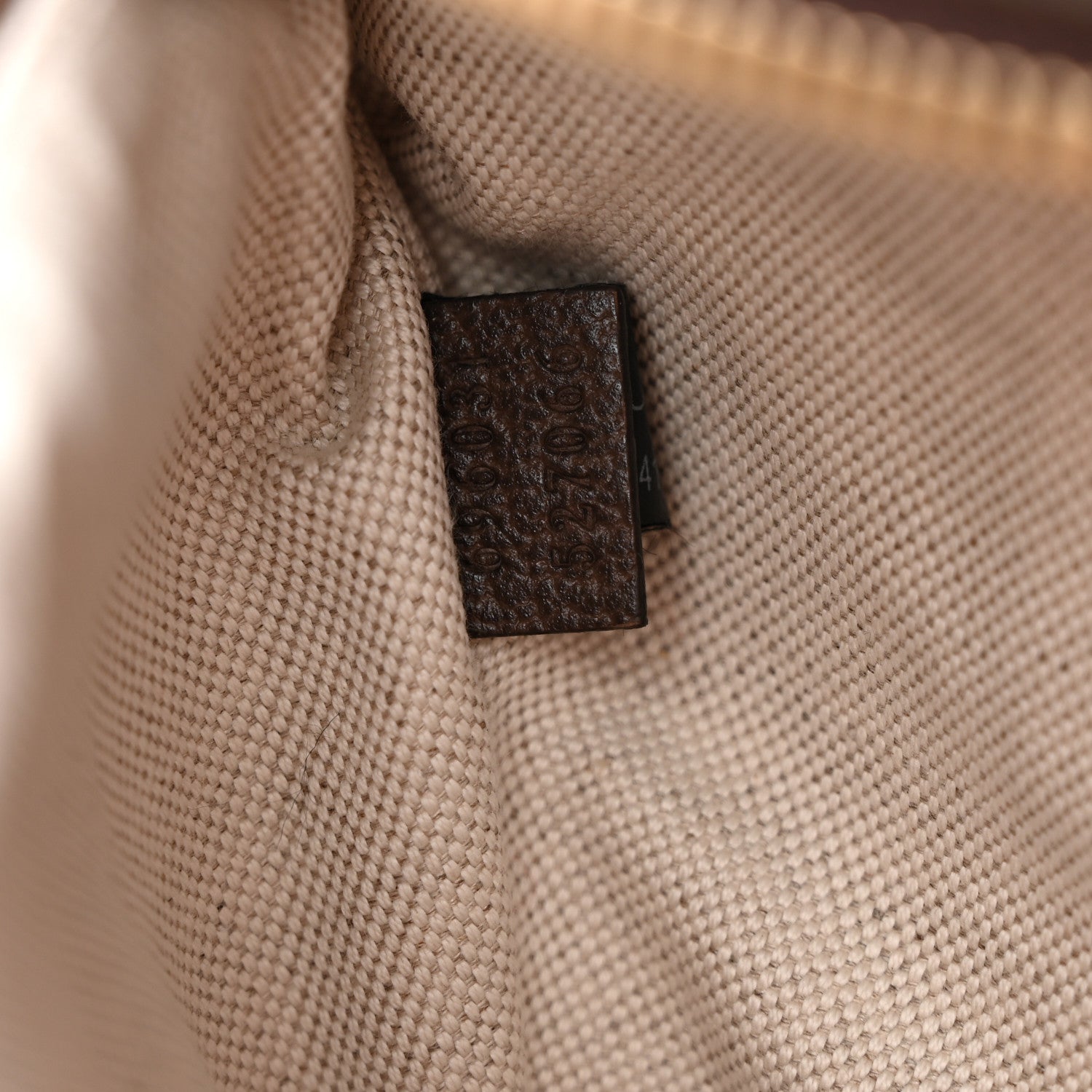 Gucci Monogram Jumbo GG Textured Dollar Calfskin Web Belt Bag Camel Ebony New Acero 7 of 10