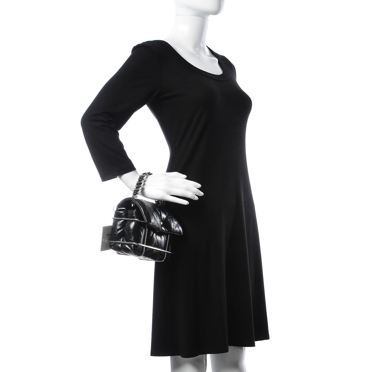 Calfskin Quilted Halo Crossbody Bag Black