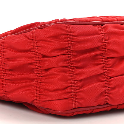 Prada Tessuto Nylon Gaufre Shoulder Bag Rosso 8 of 8