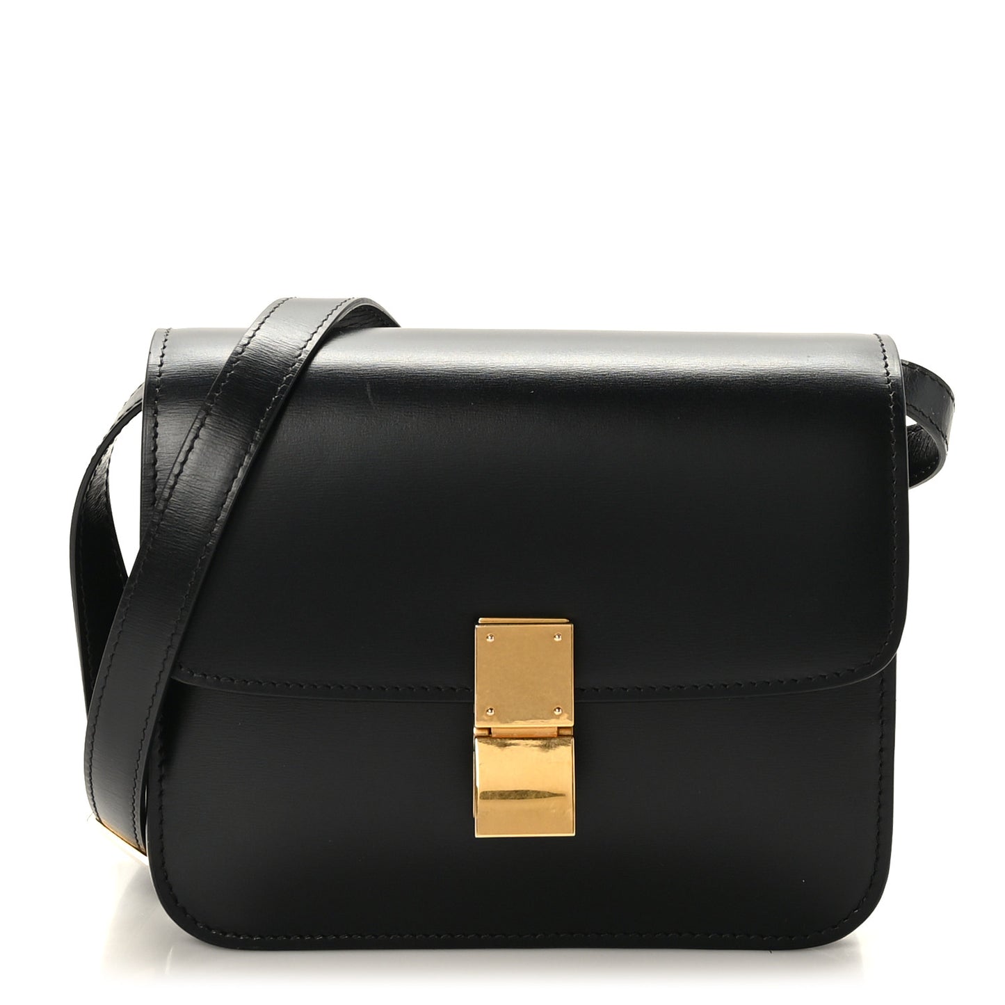 Box Calfskin Teen Classic Box Flap Bag Black