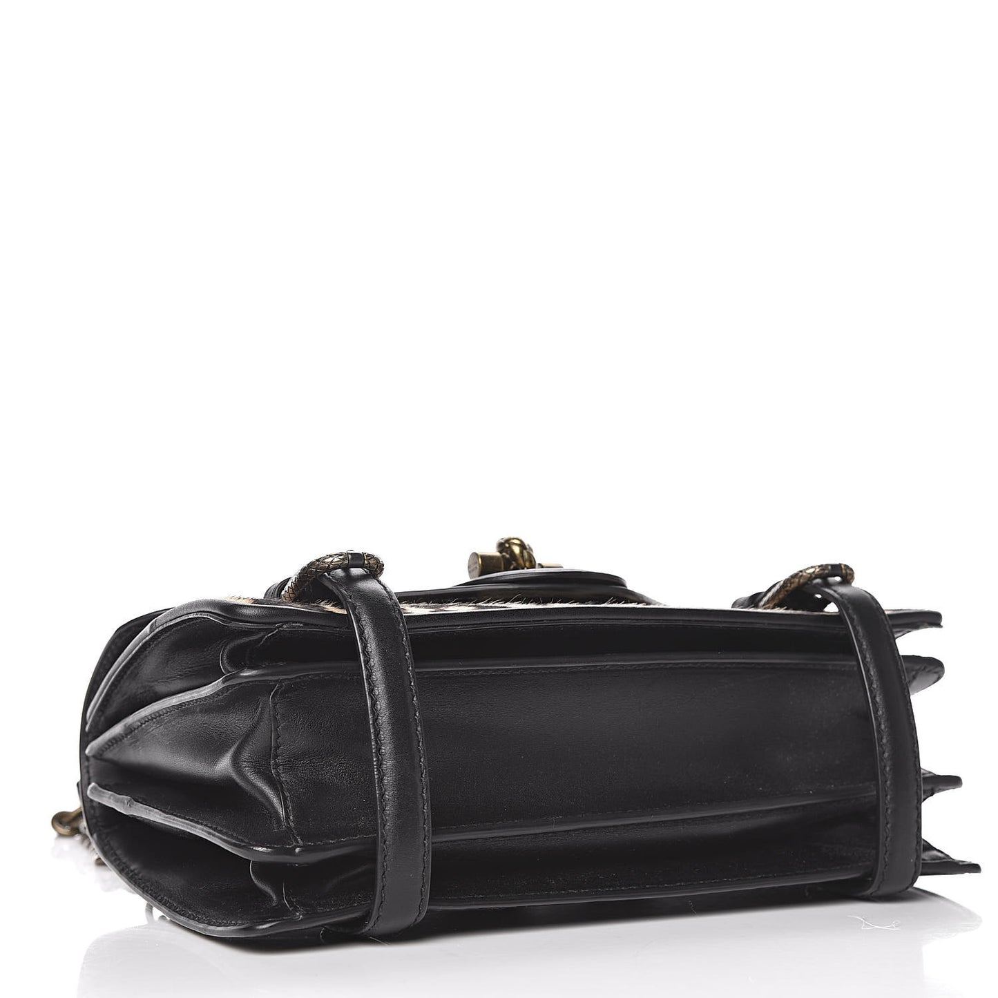 Calfskin Pony Hair City Knot Bag Black