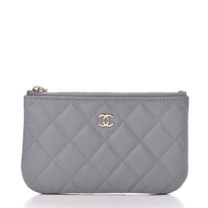 Chanel Caviar Quilted Small Cosmetic Case Grey 1 of 8