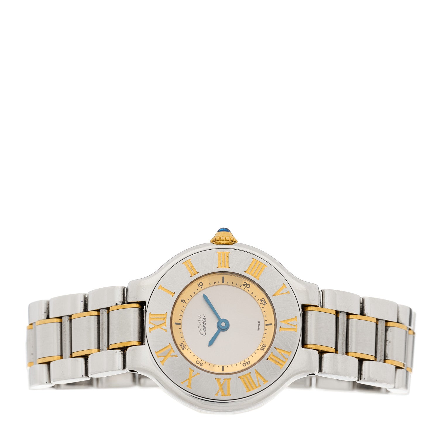 Cartier Stainless Steel 18K Yellow Gold 28mm Must De 21 Quartz Watch 2 of 4