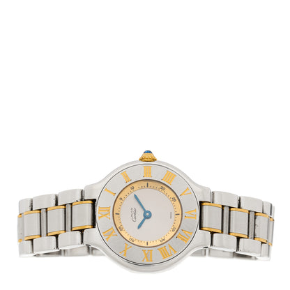 Cartier Stainless Steel 18K Yellow Gold 28mm Must De 21 Quartz Watch 2 of 4