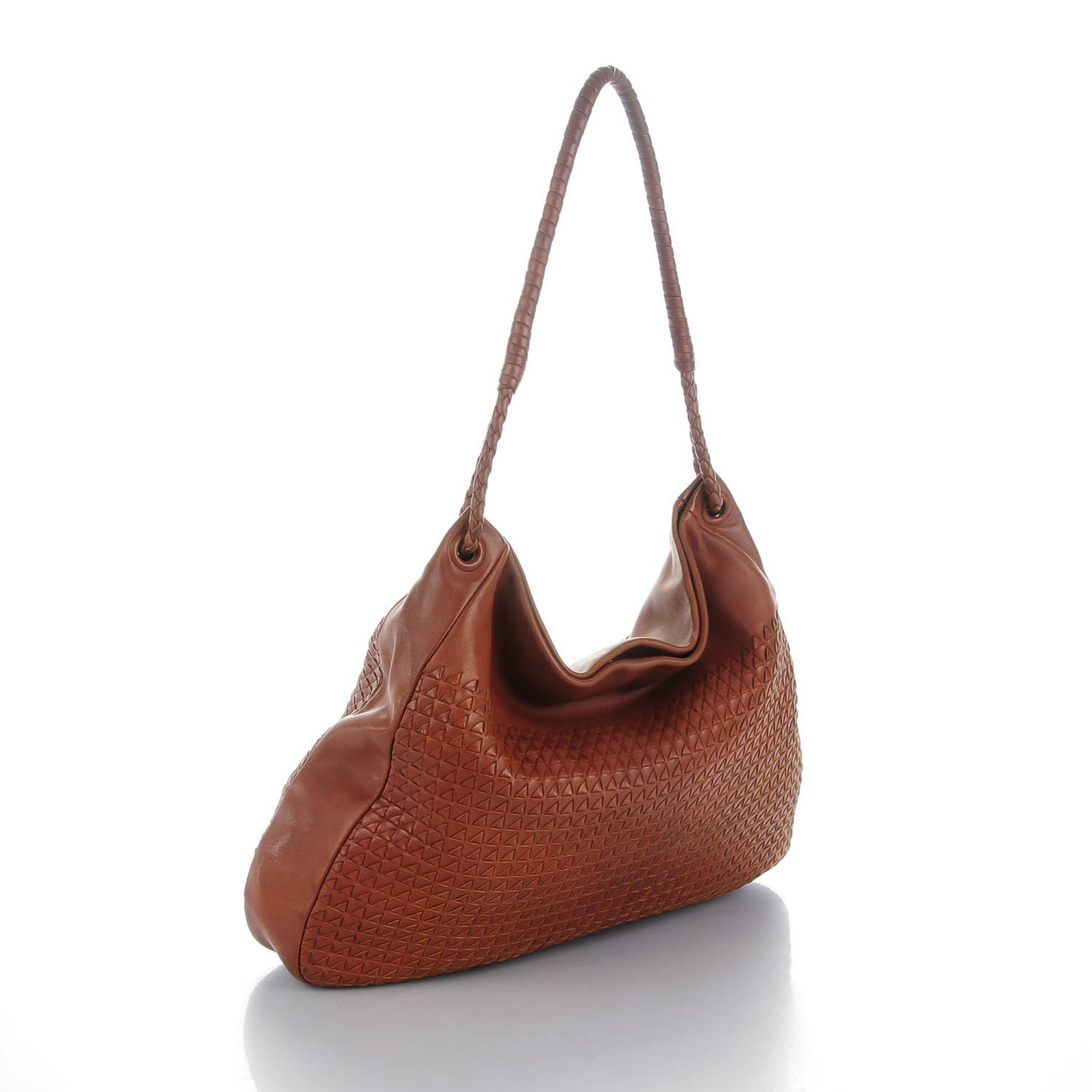 Nappa Intrecciato Shoulder Bag Tea