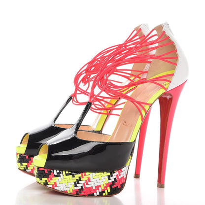 Christian Louboutin Patent Kid Fluo Mat Confusalta 150 Sandals 38 Version Multi 3 of 16