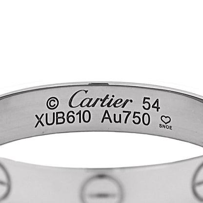 Cartier 18K White Gold 3.5mm LOVE Wedding Band Ring 54 7 4 of 4