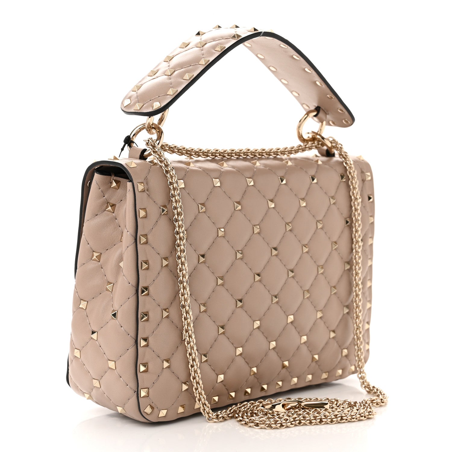 Valentino Garavani Lambskin Medium Rockstud Spike Shoulder Bag Poudre 3 of 9