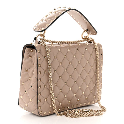 Valentino Garavani Lambskin Medium Rockstud Spike Shoulder Bag Poudre 3 of 9