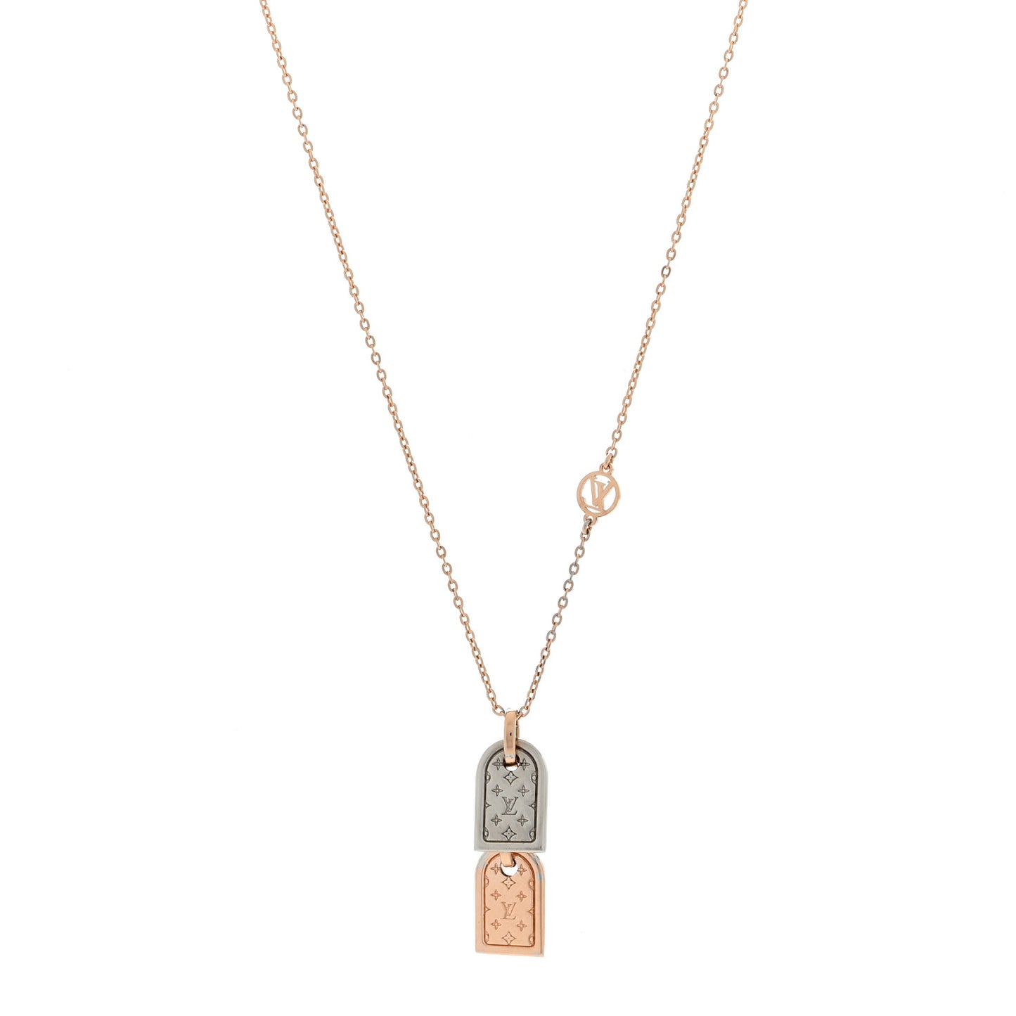 Nanogram Name Tag Necklace Pink Gold