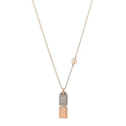 Louis Vuitton Nanogram Name Tag Necklace Pink Gold 1 of 3