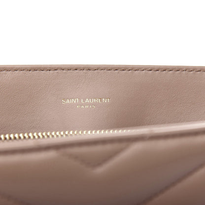 Saint Laurent Calfskin Y Quilted Monogram Medium Loulou Chain Satchel Dark Beige 10 of 11