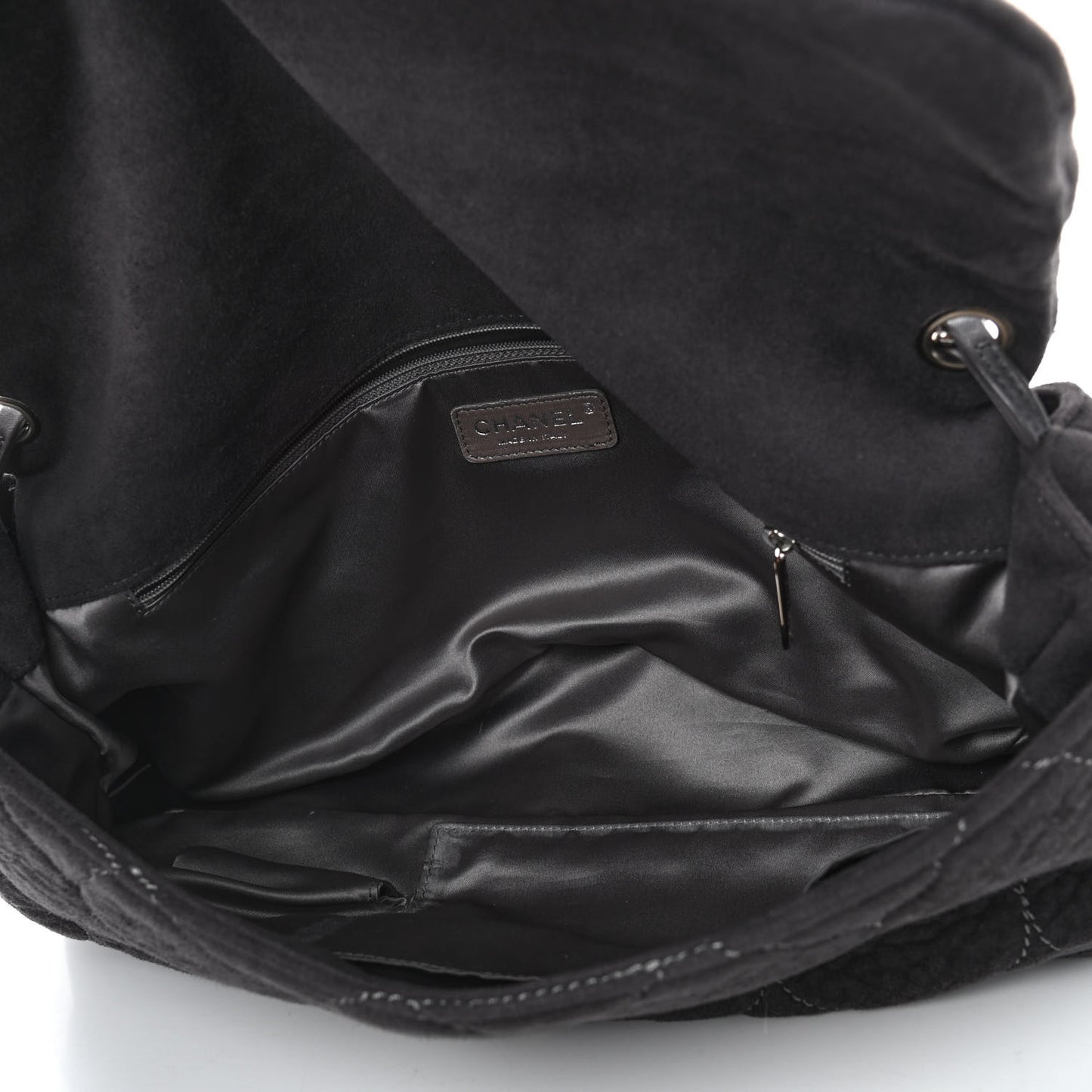 Microsuede Quilted Rodeo Drive Flap Grey