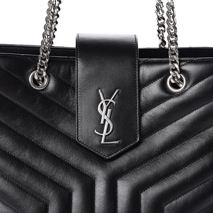 Saint Laurent Calfskin Y Quilted Monogram Large Loulou Shopper Black 10 of 10