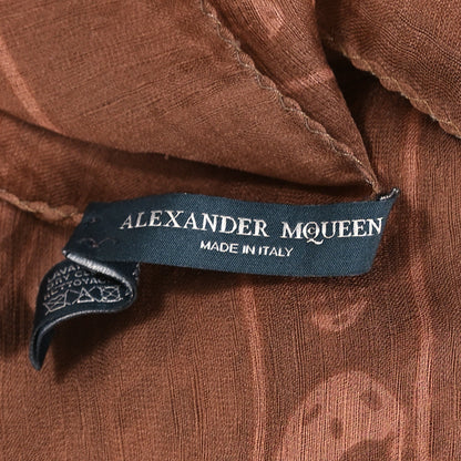 Alexander McQueen Silk Chiffon Skull Scarf Beige 3 of 3