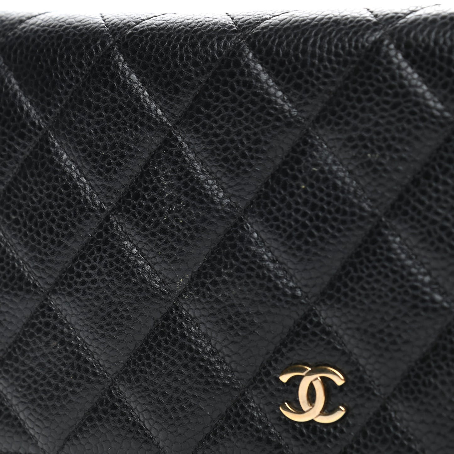 Caviar Quilted Wallet On Chain WOC Black