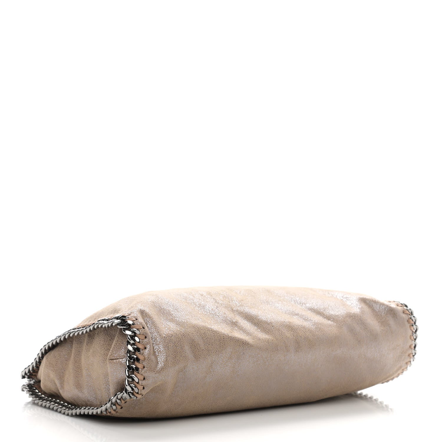 Stella McCartney Metallic Shaggy Deer Falabella Fold Over Tote Sand 4 of 9