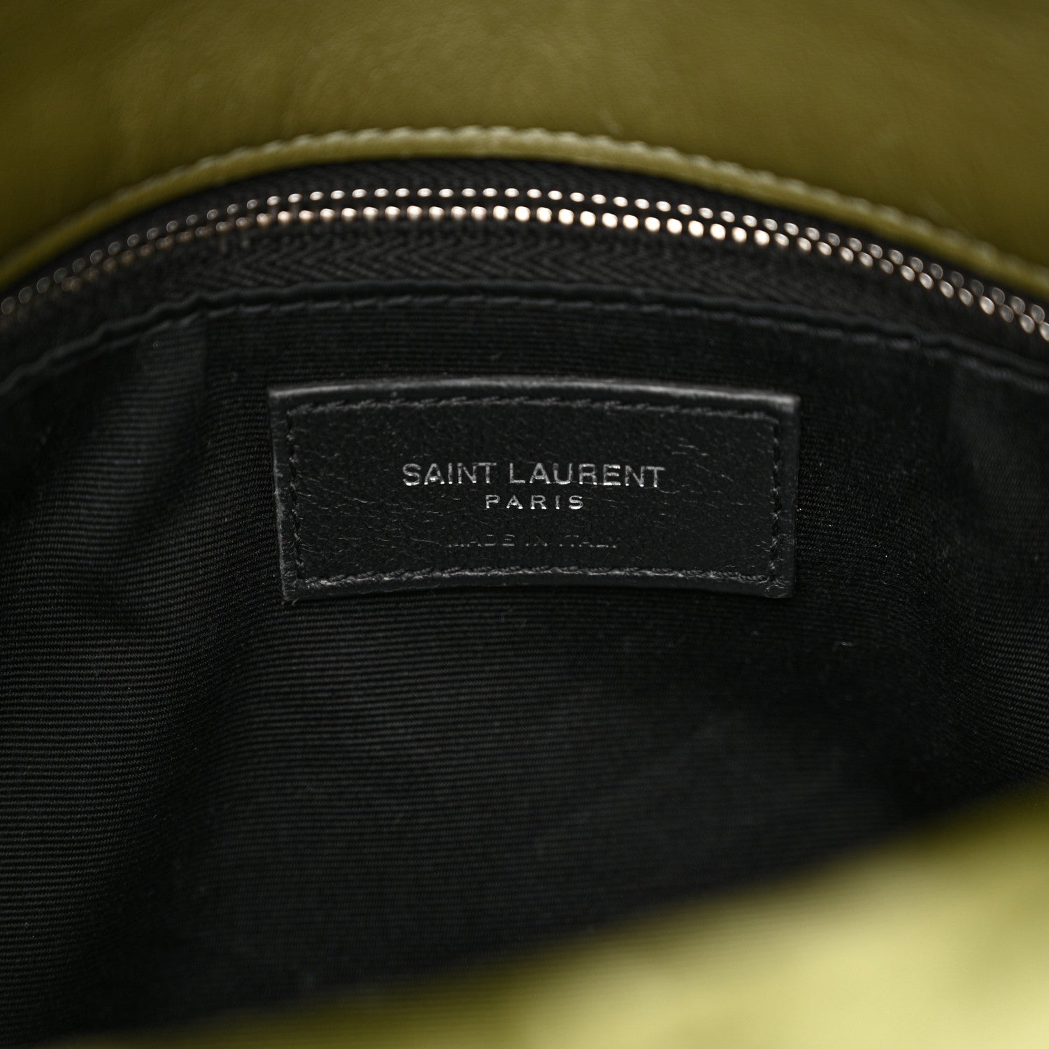 Saint Laurent Crushed Velvet Quilted Small Loulou Puffer Monogram Chain Satchel Green 6 of 11