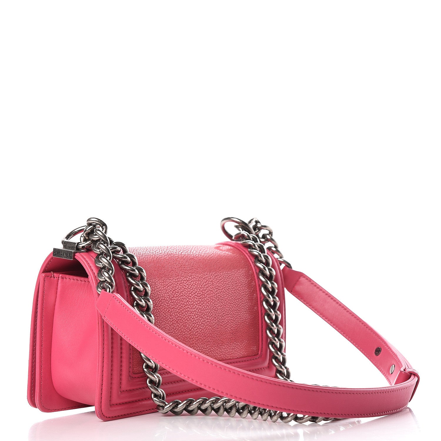 Chanel Galuchat Stingray Small Boy Flap Pink 3 of 14