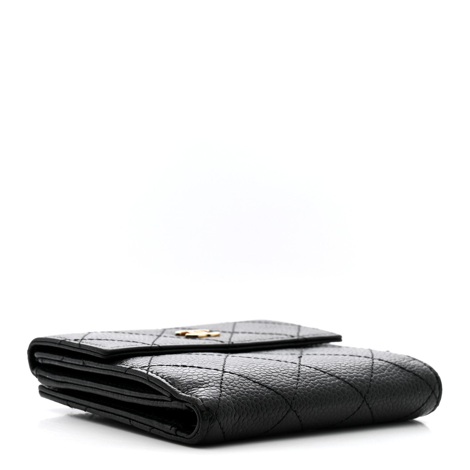 Chanel Caviar Quilted Compact French Flap Wallet Black 4 of 12