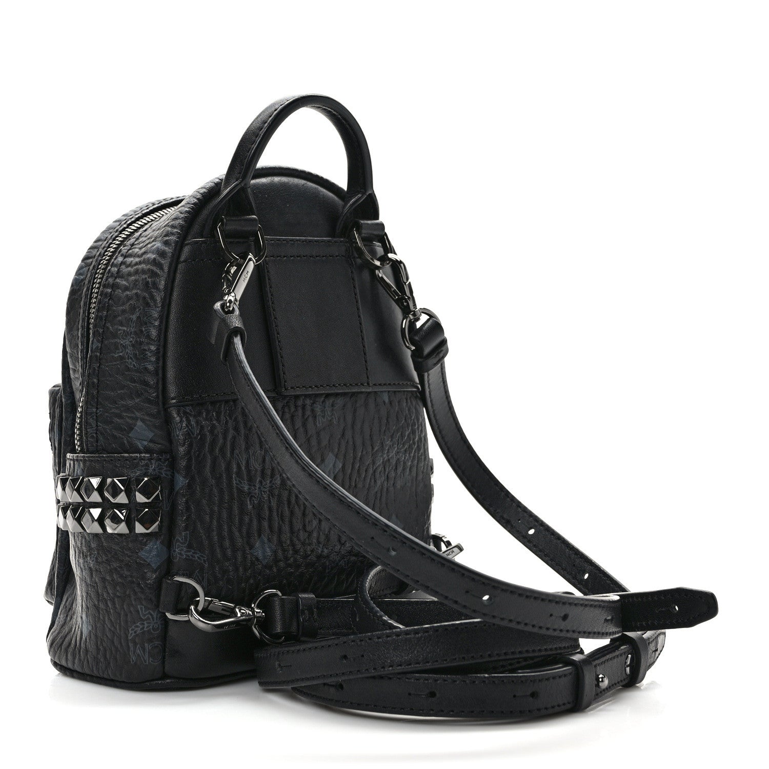 MCM Visetos Side Stud X-Mini Stark Bebe Boo Backpack Black 3 of 9